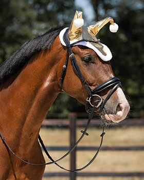 QHP Ear Net Santa Christmas - Gold