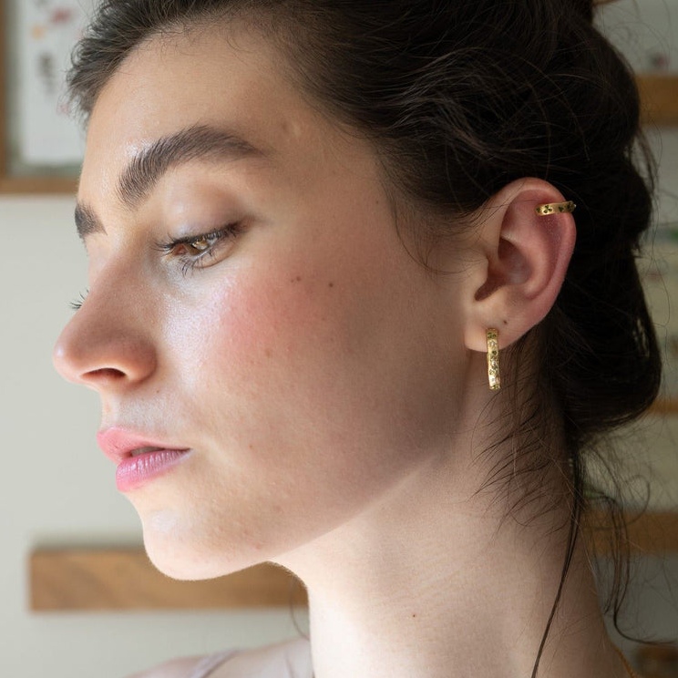 Fable Four Leaf Clover & Pearl Hoops - 2