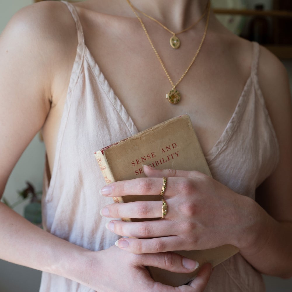 Fable Leaf & Pearl ring - 2