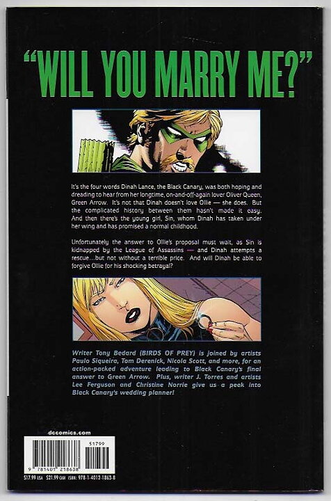 Green Arrow and Black Canary: Road to The Altar TP NM