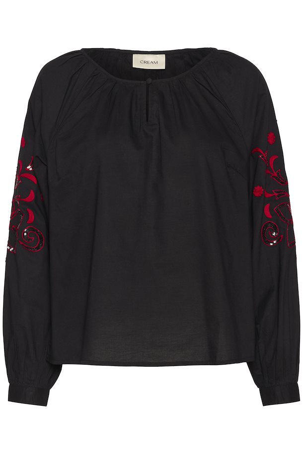 WENNI BLUS - PITCH BLACK - CREAM - 6