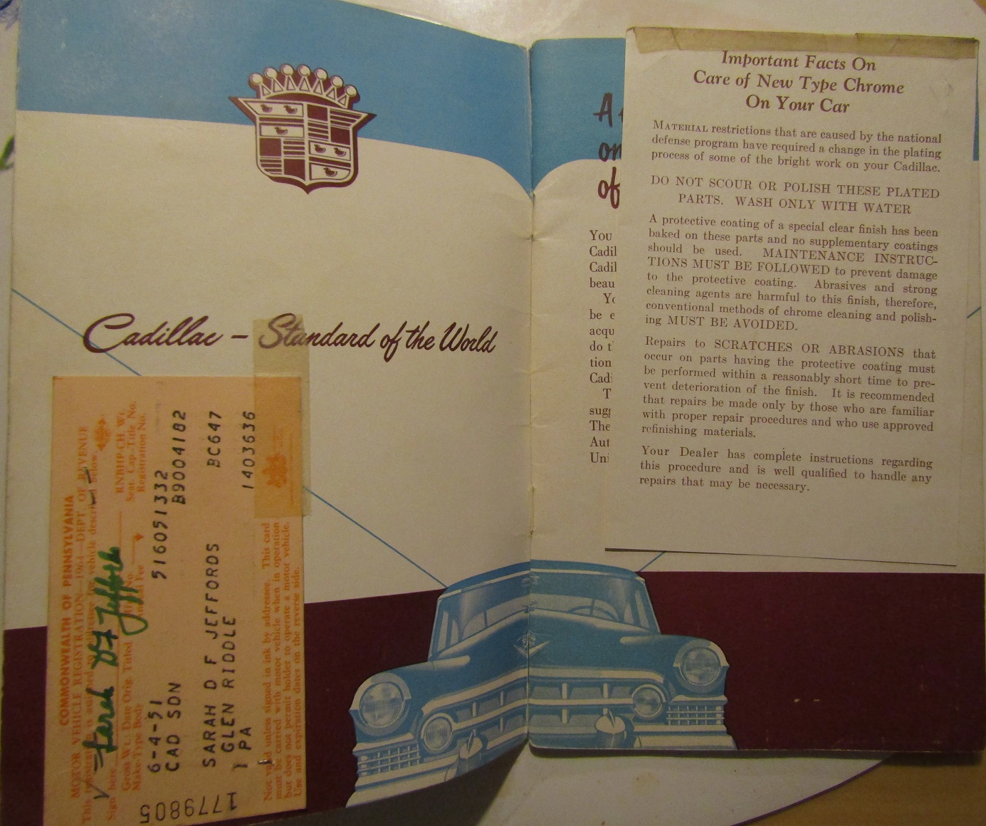 1951 Cadillac Owner's Manual original - 2