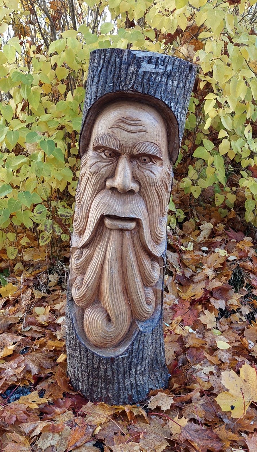 Hand snidad Grön man / Tor Staty, 102cm