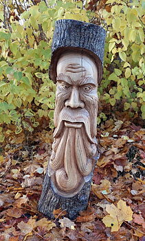 Hand snidad Grön man / Tor Staty, 96cm
