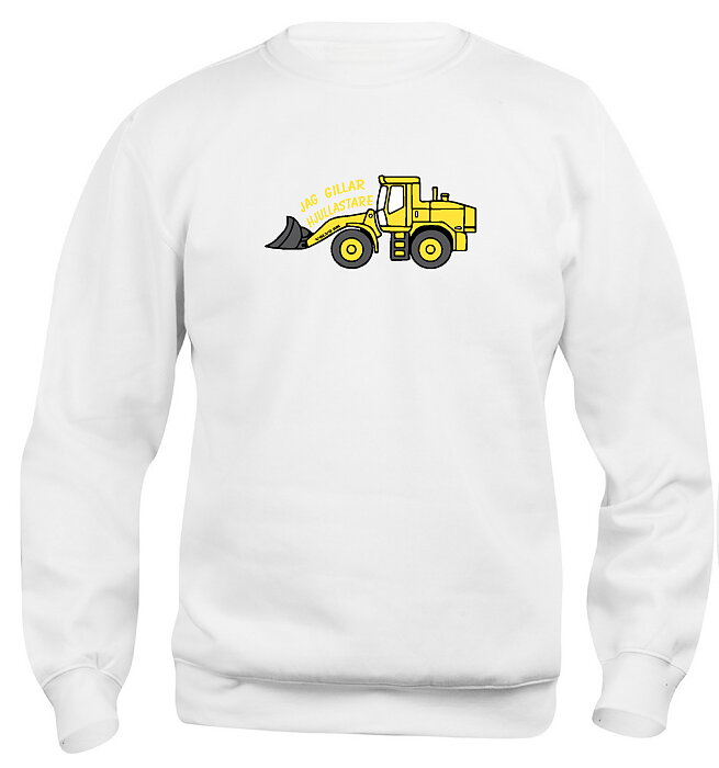 Sweatshirt Barn  "JAG GILLAR HJULLASTARE - Vit