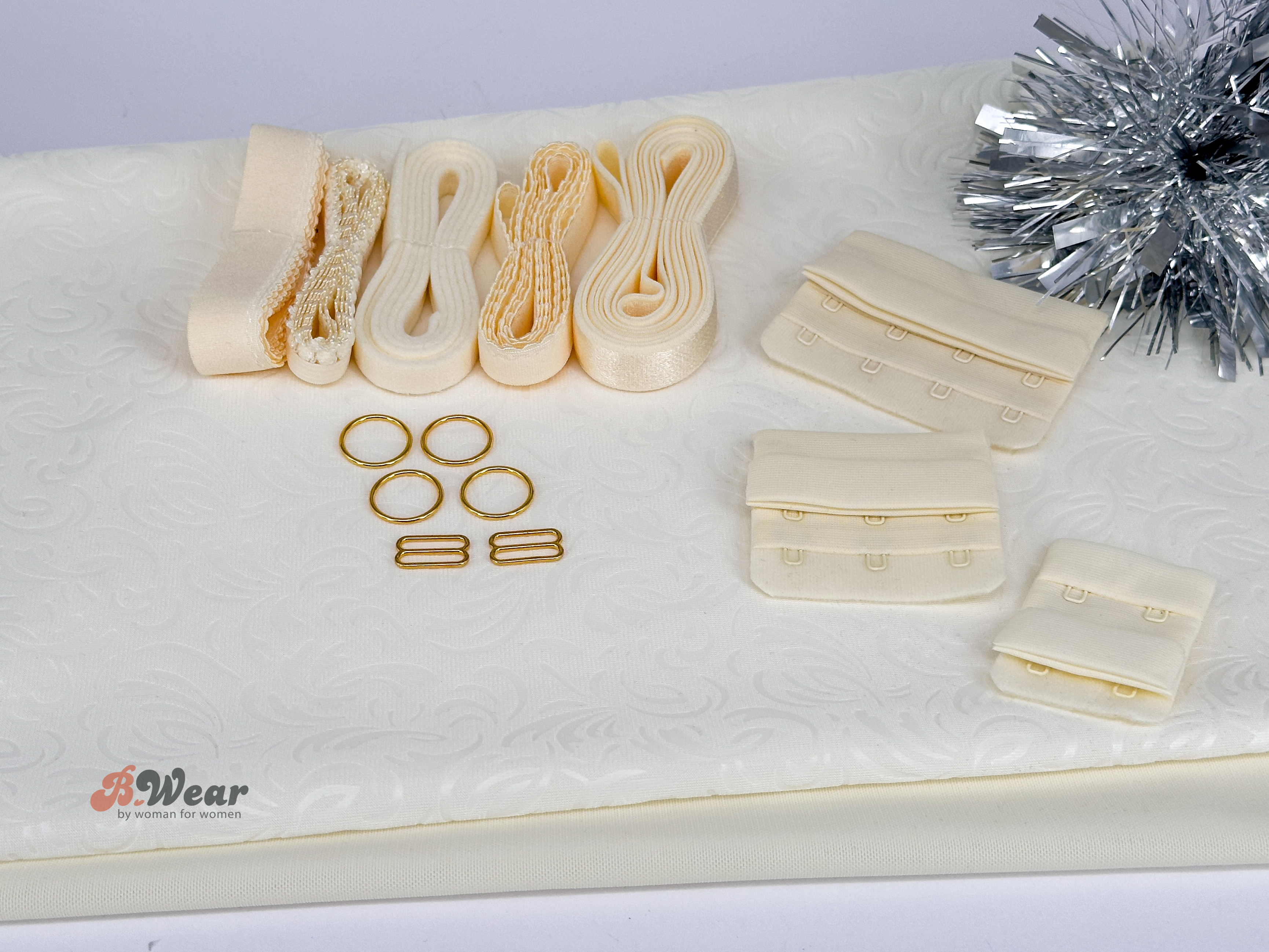 Bodde Ivory -  BH kit med mönstrad stum simplex
