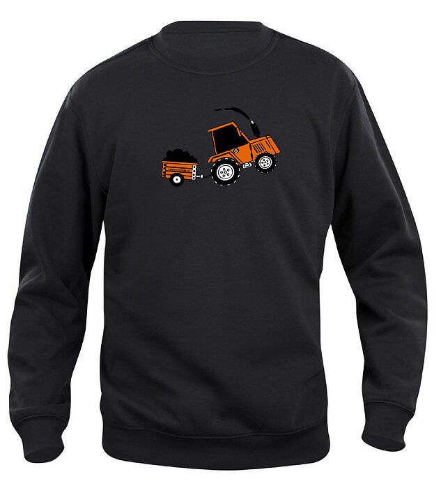 Sweatshirt Barn  "TRAKTOR MED SLÄP" - Svart