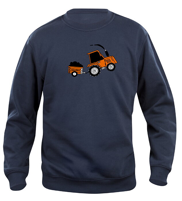Sweatshirt Barn  "TRAKTOR MED SLÄP" - Mörkblå