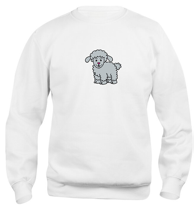 Sweatshirt Barn  "FÅR" - Vit