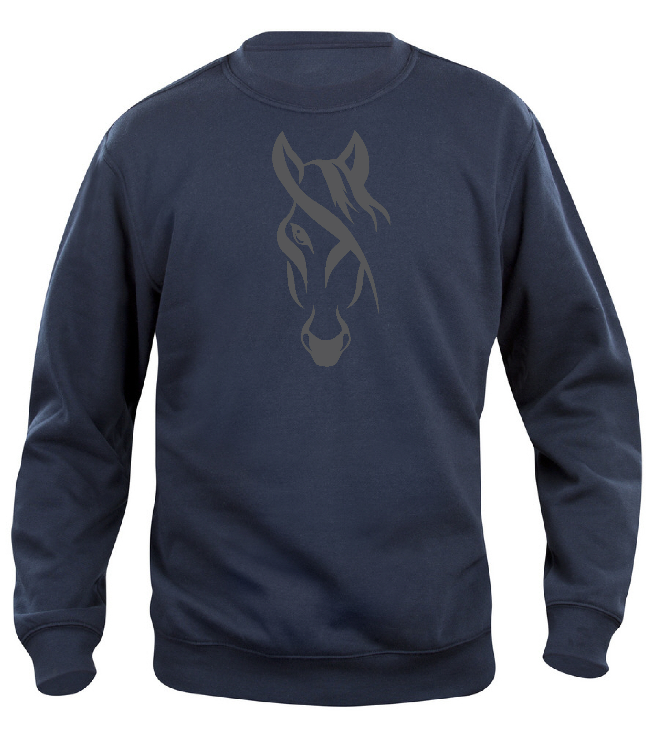 Sweatshirt Barn  "HÄST MED LUGG" - Mörkblå