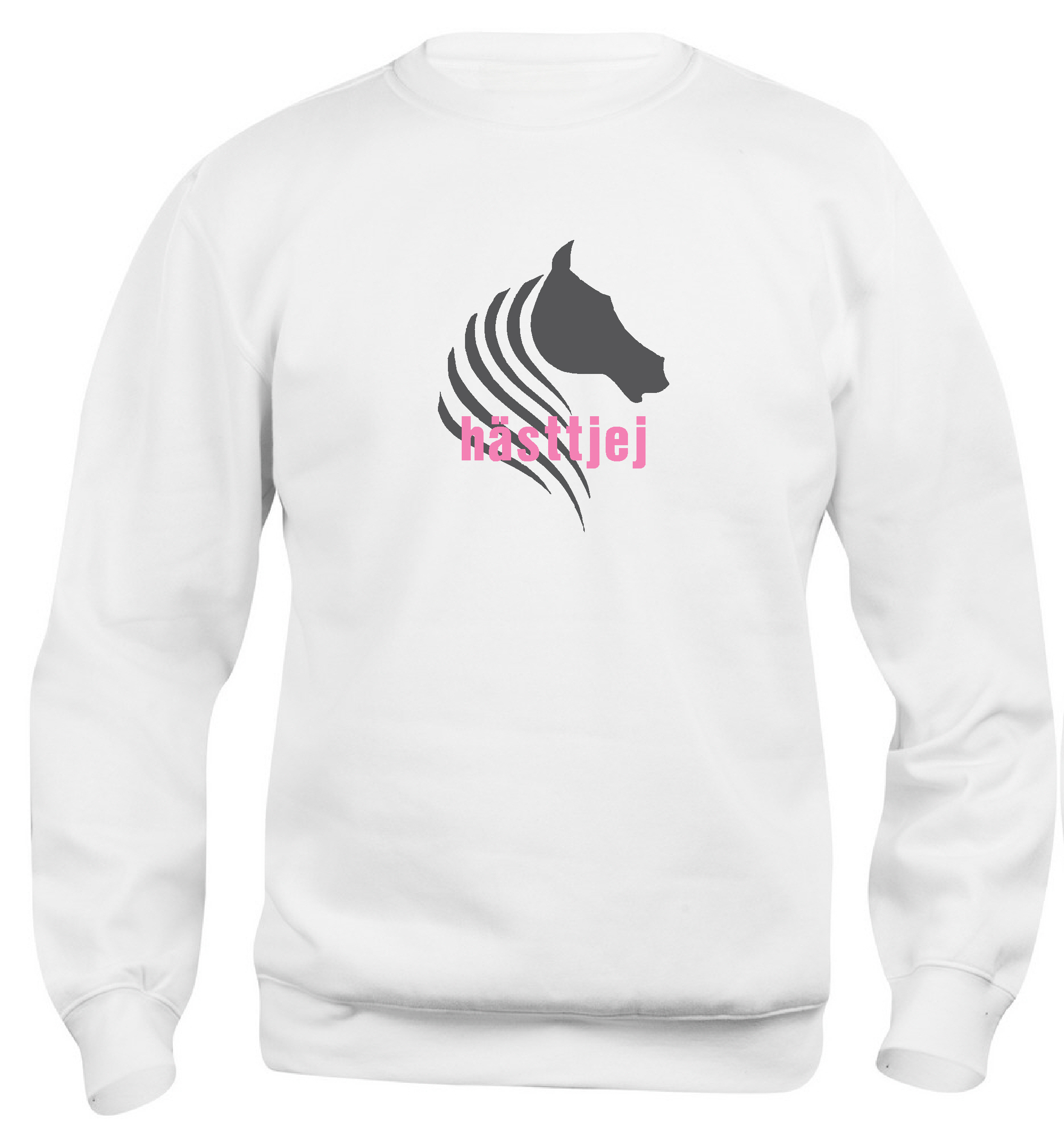 Sweatshirt Barn  "HÄSTTJEJ" - Vit
