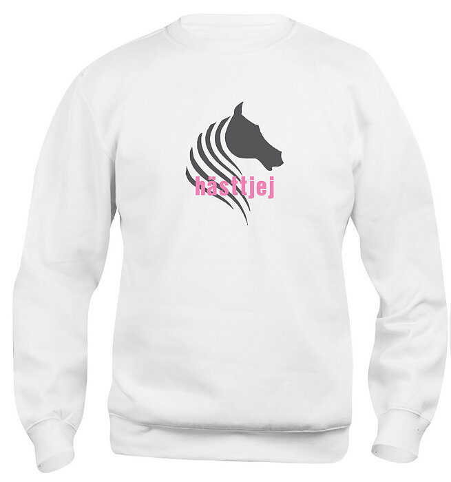Sweatshirt Barn  "HÄSTTJEJ" - Vit