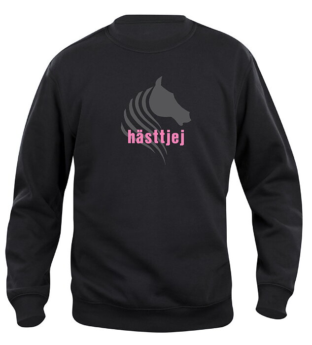 Sweatshirt Barn  "HÄSTTJEJ" - Svart