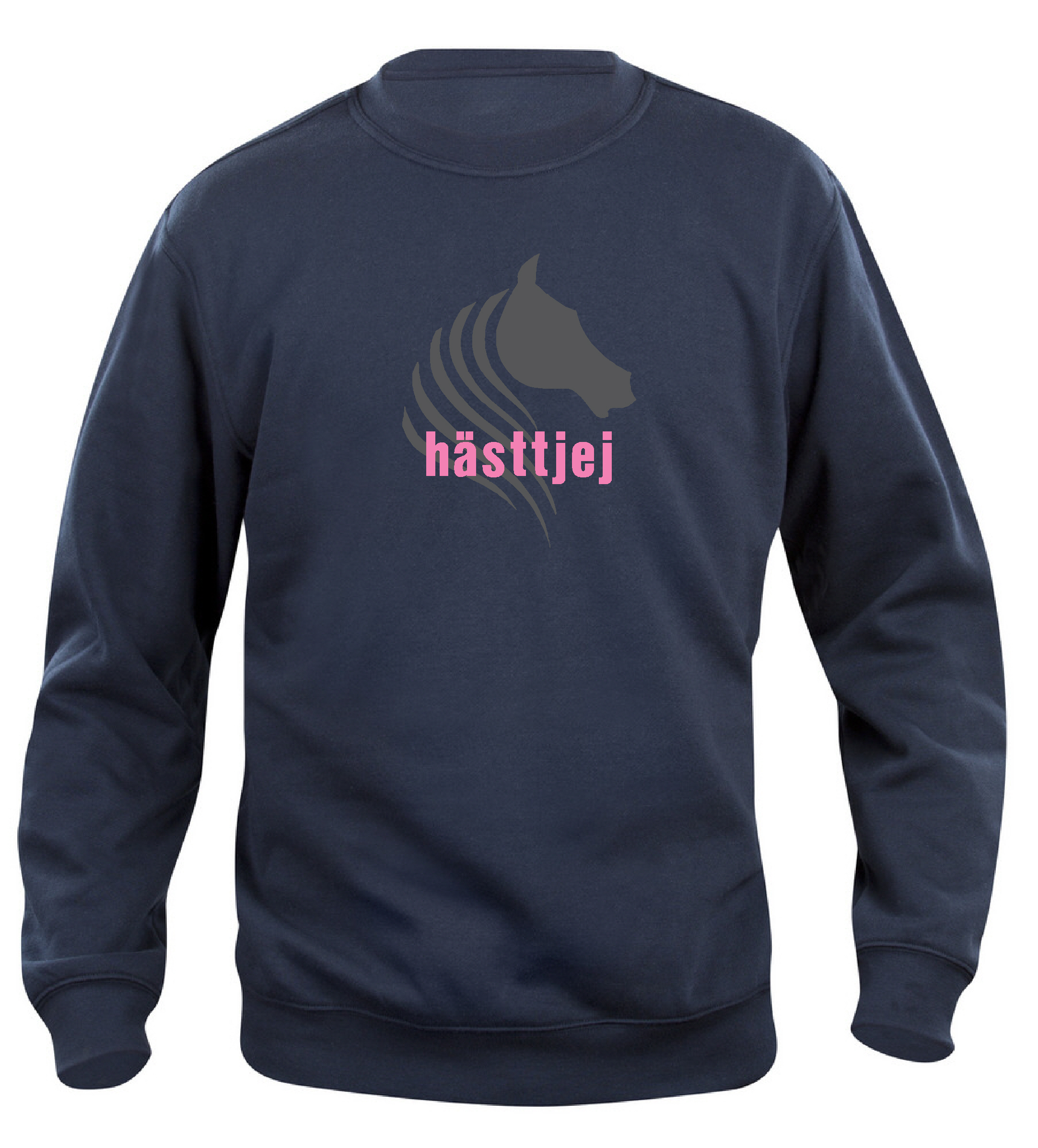 Sweatshirt Barn  "HÄSTTJEJ" - Mörkblå