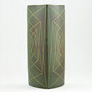 Einar Lynge-Ahlberg (1950s) Green Modern Vase with Geometric Decor 22 cm