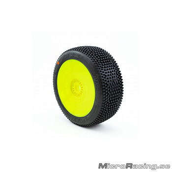 DEAL* PROCIRCUIT - Hot Dice V2 Medium, 1/8 Off Road, Preglued, Yellow Rim, 1pair