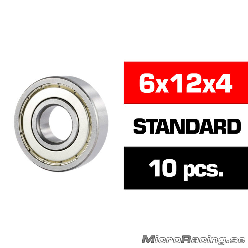 ULTIMATE - 6x12x4mm Lager, "HS"  Metaltätat, 10st