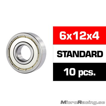 ULTIMATE - 6x12x4mm Lager, "HS"  Metaltätat, 10st