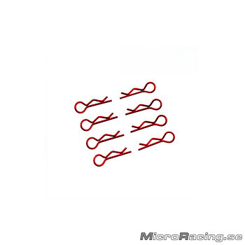 ULTIMATE - Body Clips, Red, 1/10 Off Road, 8pcs