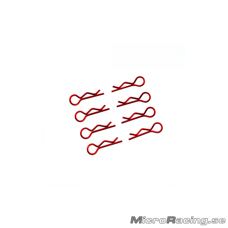 ULTIMATE - Body Clips, Red, 1/8 Off Road, 8pcs
