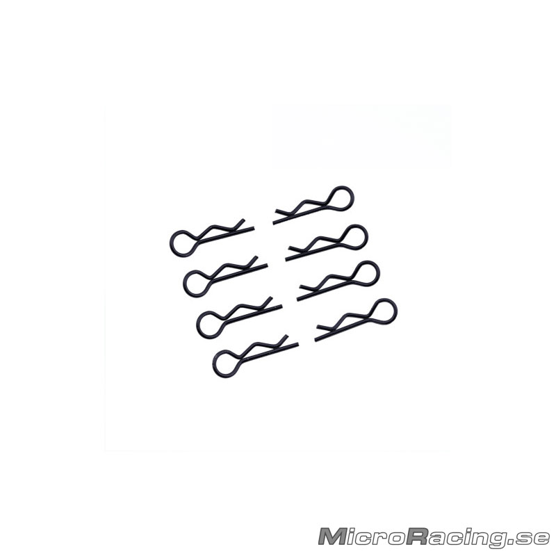 ULTIMATE - Body Clips, Black, 1/8 Off Road, 8pcs