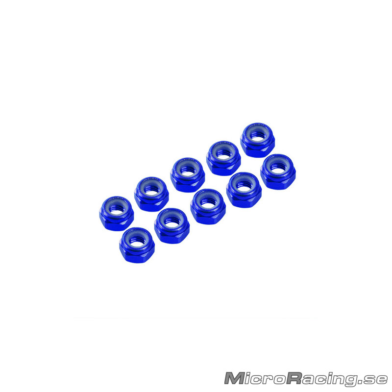 ULTIMATE - M3 Nut, Nylon, Blue, Aluminum, 10pcs