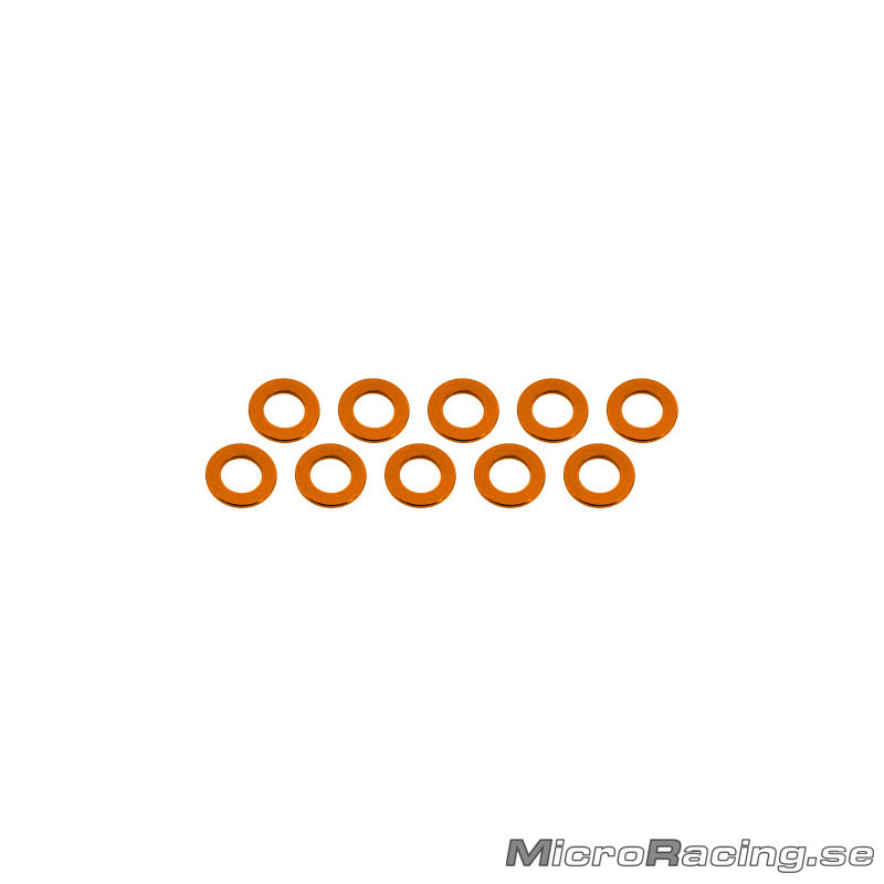 ULTIMATE - M3x6x1mm Washer, Orange, Aluminum, 10pcs