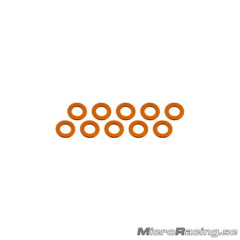 ULTIMATE - M3x6x1mm Bricka, Orange, Aluminium, 10st
