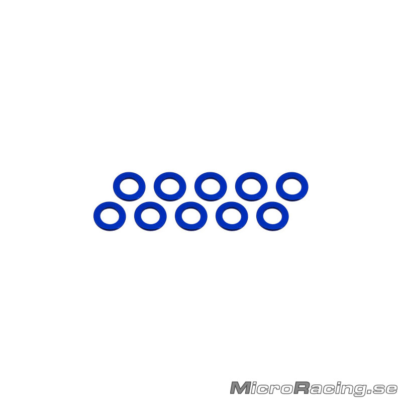 ULTIMATE - M3x6x0.5mm Washer, Blue, Aluminum, 10pcs