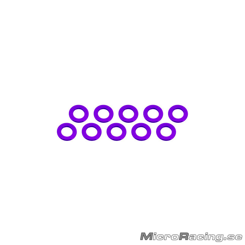 ULTIMATE - M3x6x1mm Washer, Purple, Aluminum, 10pcs