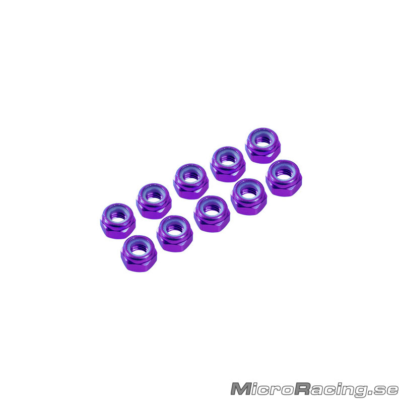 ULTIMATE - M3 Mutter, Nylon, Lila, Aluminium, 10st