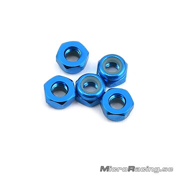 DURATRAX - M3 Mutter, Nylon, Blå, Aluminium, 5st