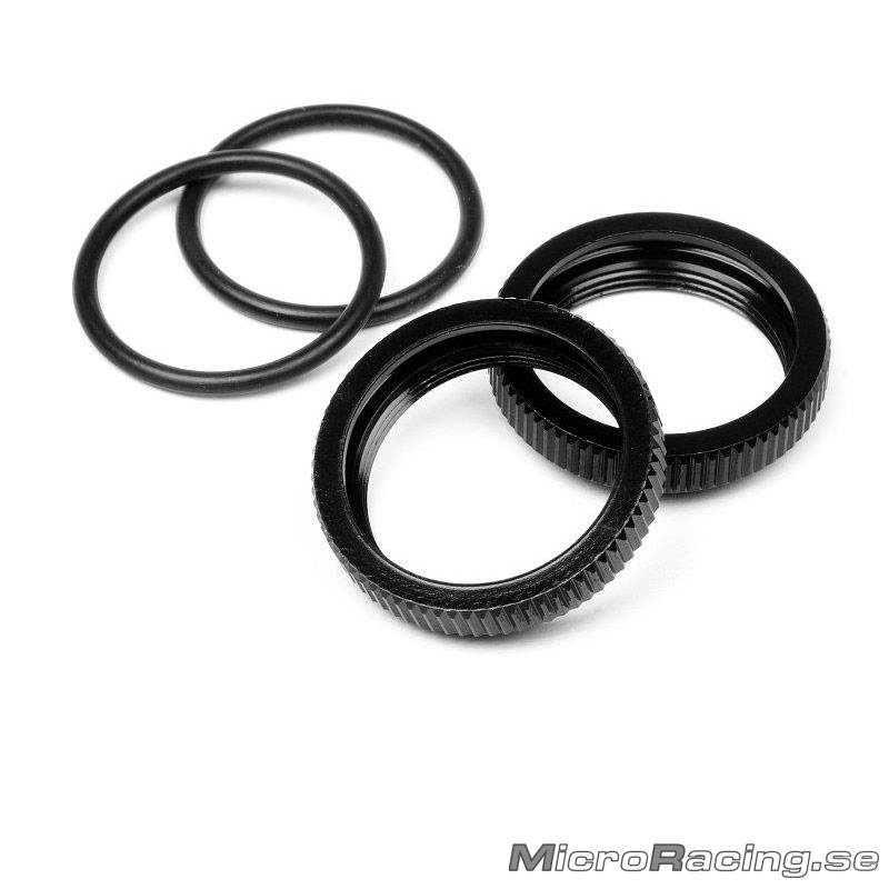 DEAL* HB RACING - Juster Mutter för Dämpare, Svart, 2st