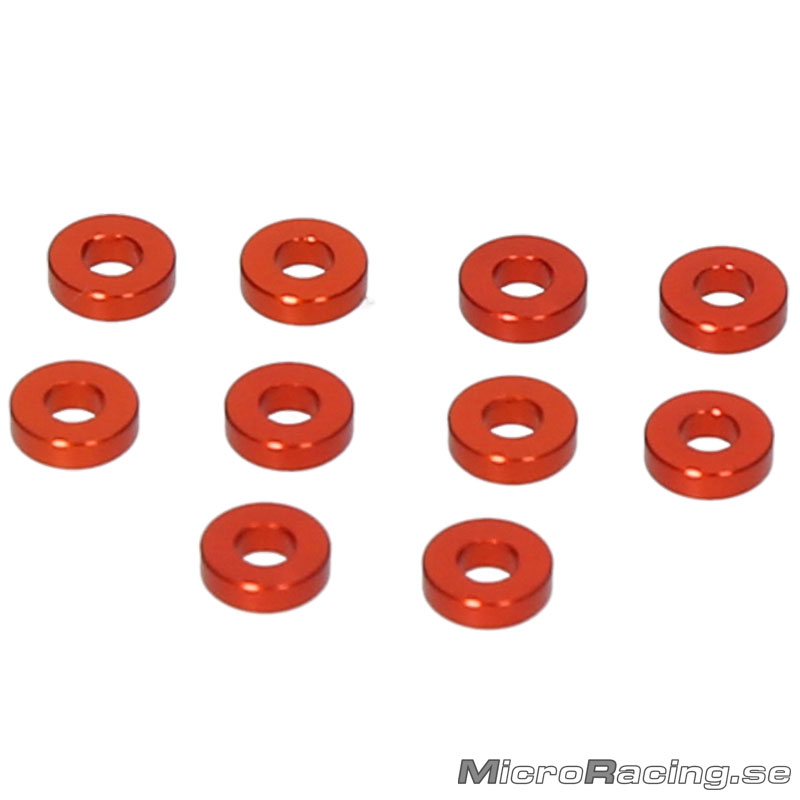 DEAL* HB RACING - M3x7x2mm Washer, Orange, Aluminum,10pcs