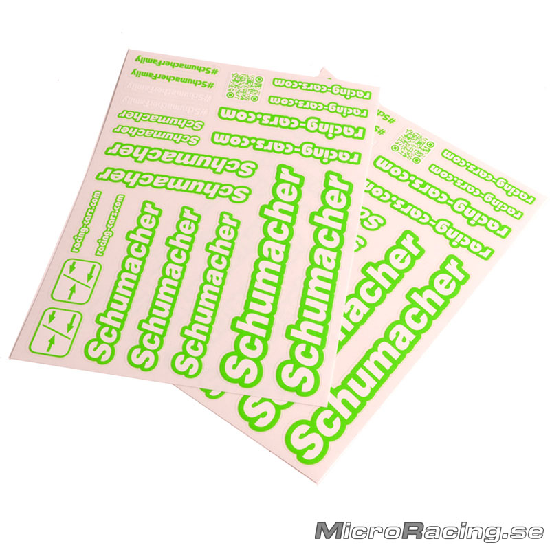  SCHUMACHER - Decal, Schumacher, Fluo Green, 2pcs