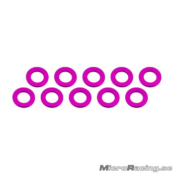 ULTIMATE - M3x6x0.5mm Bricka, Rosa, Aluminium, 10st