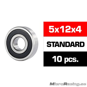 ULTIMATE - 5x12x4mm Lager, "HS" Gummitätat, 10st