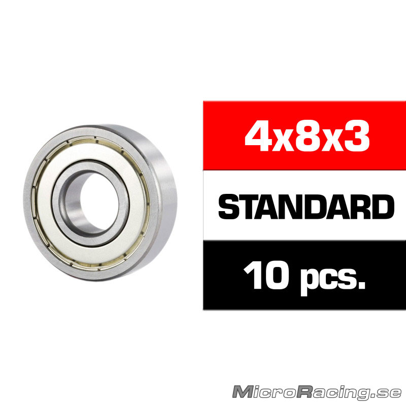 ULTIMATE - 4x8x3mm Bearing Set, "HS" Metal Sealed, 10pcs