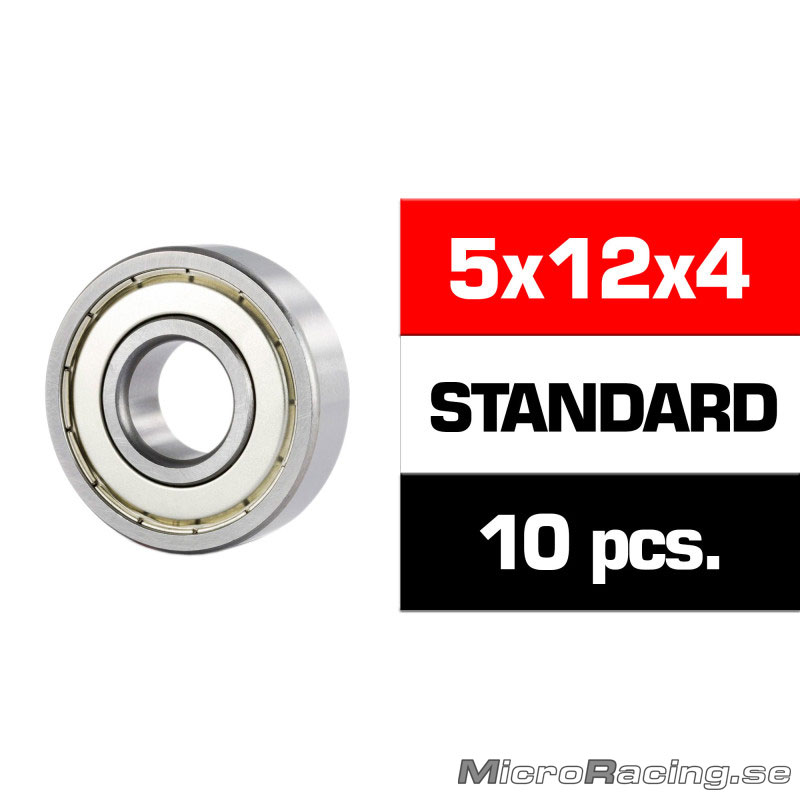 ULTIMATE - 5x12x4mm Bearing Set, "HS" Metal Sealed, 10pcs