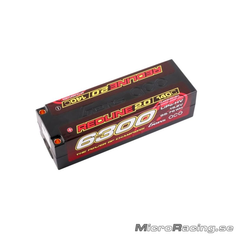 GENS ACE - Batteri LiPo, Redline 2.0, 4S 140C, 15.2V/6300mAh - 3