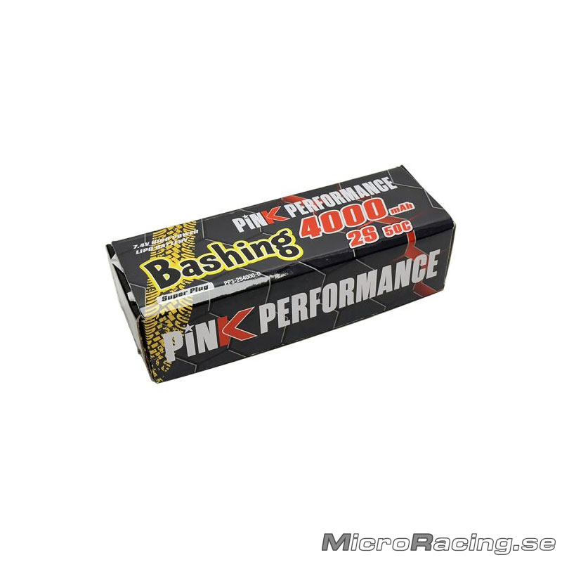 PINK PERFORMANCE - Battery LiPo, Pink Bashing, 2S, 50C, 7.4V, 4000mAh, Deans - 2