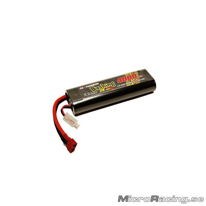 PINK PERFORMANCE - Battery LiPo, Pink Bashing, 2S, 50C, 7.4V, 4000mAh, Deans