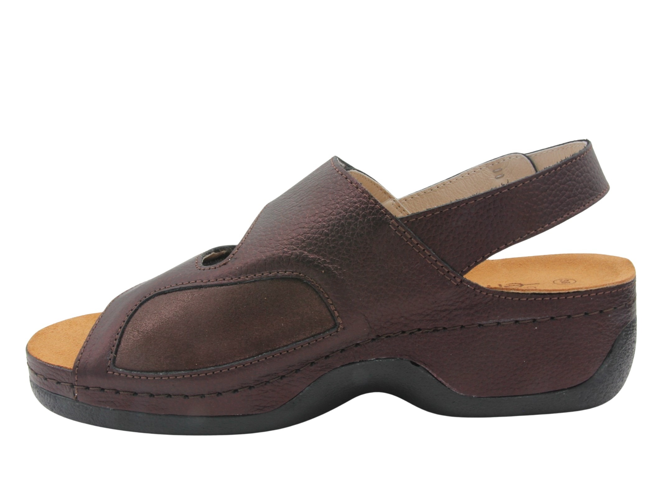 Sandal Brown Metal med elastisk insida - ergoflex - 4
