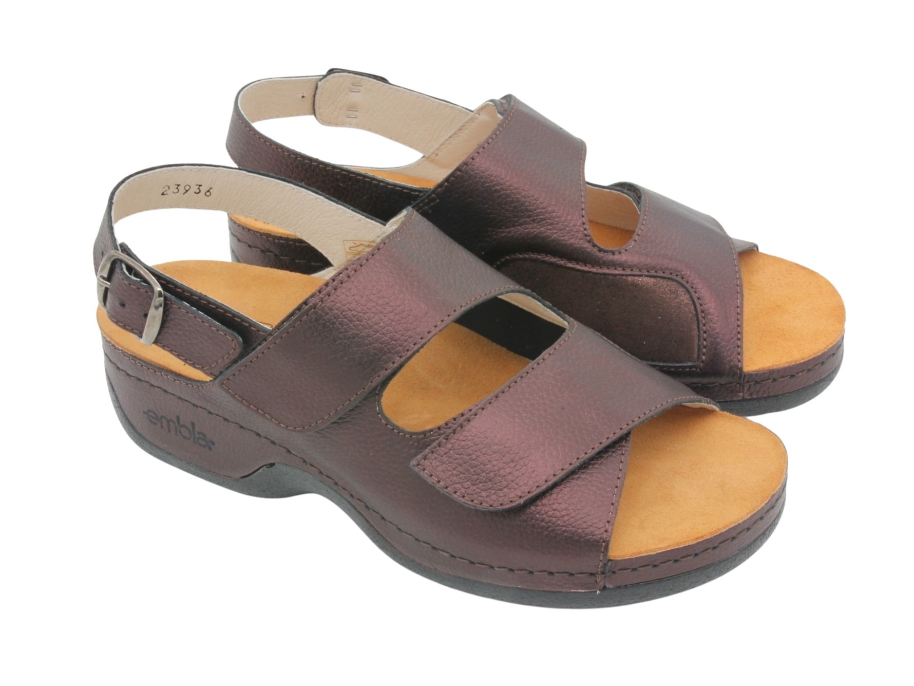 Sandal Brown Metal med elastisk insida - ergoflex - 3