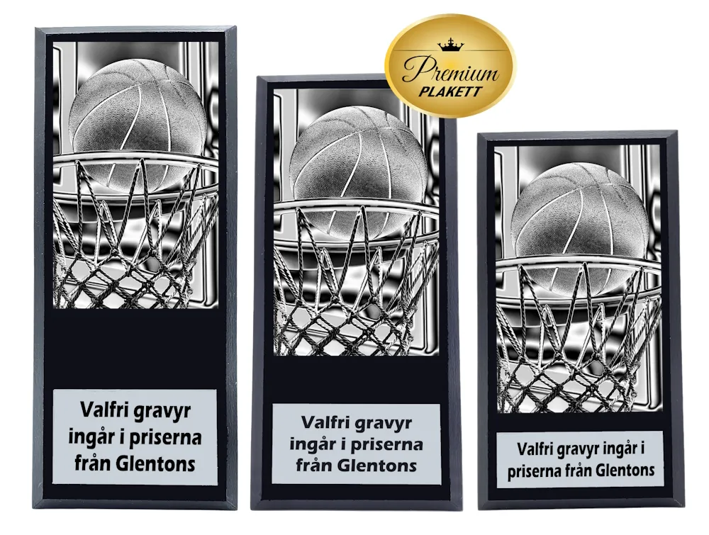 Träplakett premium- Basket