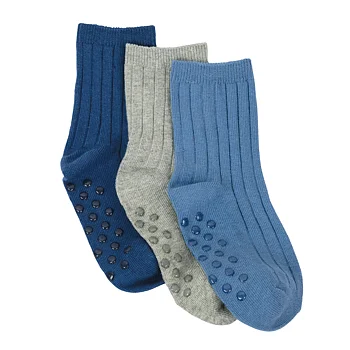 Halkstrumpor 3-pack blå