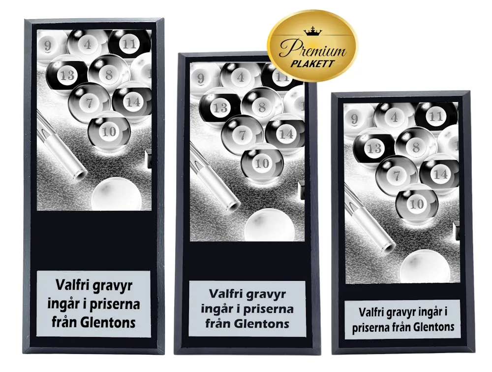 Träplakett premium- Biljard