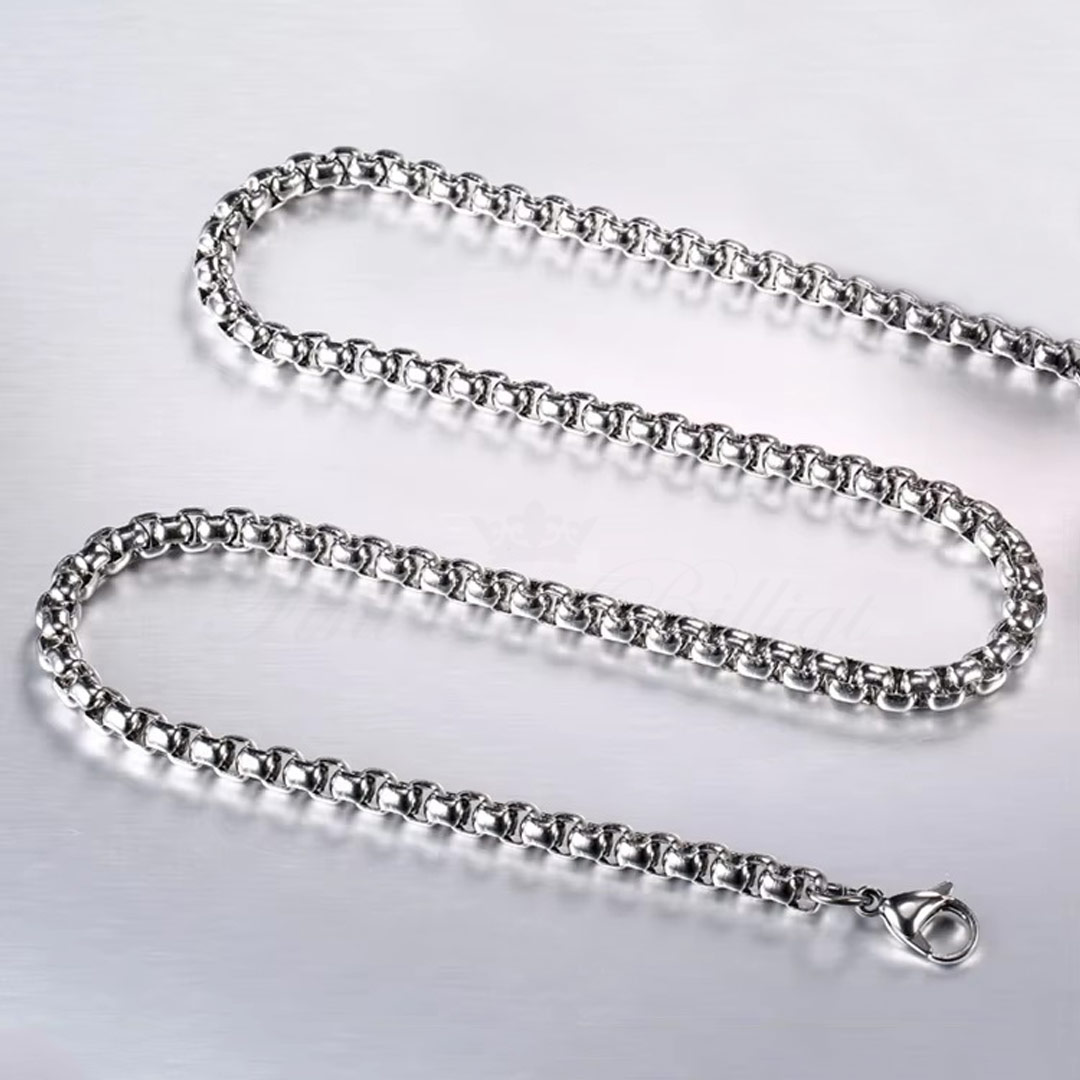 Halsband Essentials Box Silver - Venetiansk Rund Box Kedja 2-6mm - 5