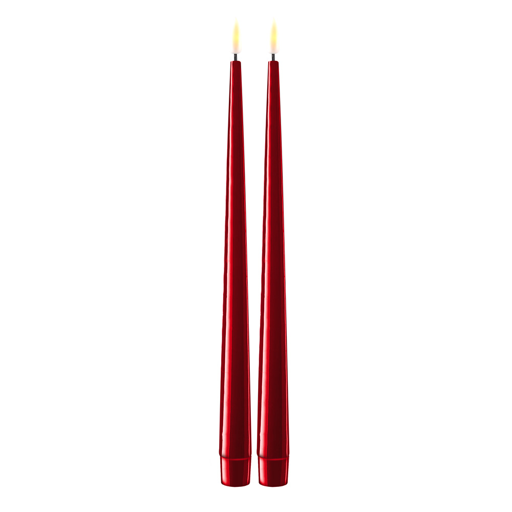 LED Antikljus Bordeaux 28 cm 2-p