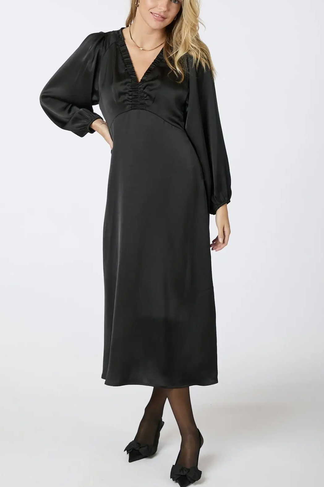 Neo Noir - Isobel Heavy Sateen Dress Black